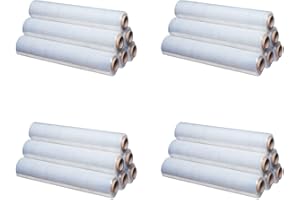 St@llion 400mm x 250m Clear Pallet Stretch Shrink Wrap Roll Parcel Packing Cling Industrial Film Wrap for Moving House Wrapping Pallets and Parcels (Pack of 24)