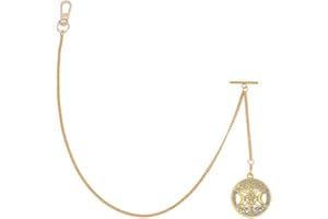 PH PandaHall Pocket Watch Chain 19.5 Inch Suit Vest Chain Pocket Watch Fob T Bar Men's Pocket Link Chains Vintage Style Golden Moon Goddess Chains, Pendant: 1.5 Inch