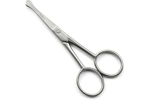H2Gear Pet Dog Grooming Probe Safety Scissors Blunt End Ball Nose 4 INCH Face Ear Nose Moustache – Stainless Steel (4.5")