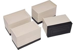 I3C 4 verstellbare Betterhöhungen, Möbelerhöhungen, 7,6 cm, rutschfest, strapazierfähig, für Bett, Tisch, Stuhl, Sofa, Schreibtisch, hebt Beinstrecker (Aprikose- Rechteckig)