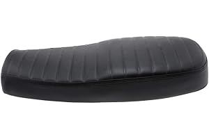 Almencla Motor De Motocicleta Negro Vintage PU Cuero Plano Cafe Racer Saddle Seat Bench