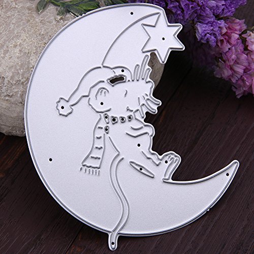 Amazingdeal365 niedliche Mond Metall Form Schablonen Schneiden DIY Dekor Sammelalbum Karten Buchzeichen Lesezeichen als Geschenk für Freunde Geburtstag Kinder,Kindergarten Hobby Schule Handarbeit Unterricht usw. Ein tolles Geschenk! - 2