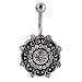 Phenovo Silver Sainless Steel & Rhineston Belly Button Ring For Women RS.325.00