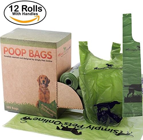 Simply Pets Online Poo Bags for Dogs - 180x Dog Poo Bags, Leakproof, Recyclable Dog Bags (12 Refill Rolls)