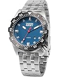 SHARK ARMY Herren Armbanduhr Wasserdicht Analog Quarz Edelstahl Armband Datum Anzeige mit Eisen Box SAW188