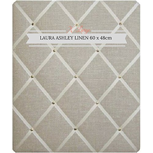 Pinnwand/Memo Boards/X-Large 48 x 60 cm Laura Ashley Leinen mit Criss Cross Bänder & Chrom Nieten, Bulletin Boards, Nachricht Boards