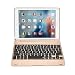 Produktbild Wokee Mechanische Gaming-Tastatur,Bluetooth Tastatur Smart Sleep Wake up Abdeckung Wireless Connect für iPad 9.7Zoll 2018 Deutsche Tastatur für iOS, Windows, Linux und Android Geräten (Gold)