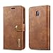 Produktbild Karomenic PU Leder Hülle kompatibel mit Samsung Galaxy J5 2017 Handyhülle Brieftasche Bookstyle Schutzhülle [Standfunktion][Kartenfach][Magnetverschluss] Klapphülle Ledertasche Wallet Flip Case,Brown