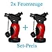 Produktbild ShiSha Bunsenbrenner Gas Brenner - Flambiergerät - Sturm Feuerzeug -2er Set-rot