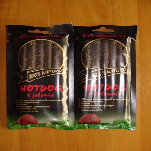 Natural HOTDOG Premium- 100% deer meaty rolls dog treats 5 pieces , 60g
