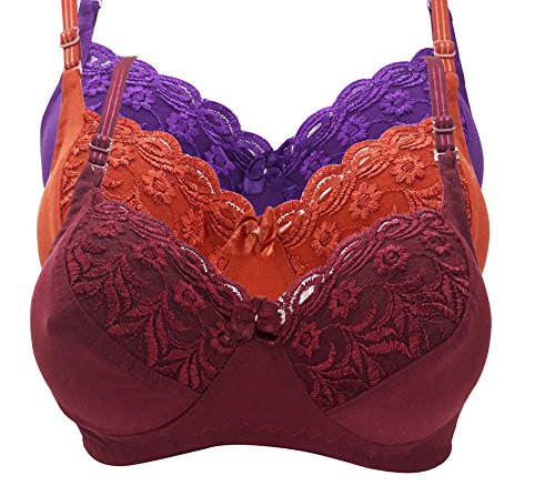 X-Well Lehar Dark Purple, Maroon and Copper Bra RS.301 (67.00% Off) - Amazon
