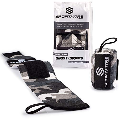 Sportvitae® - Muñequeras Deportivas Crossfit 1 Par 45cm Ideales para Calistenia Halterofilia Weightlifting Deadlift - Hombre y Mujer