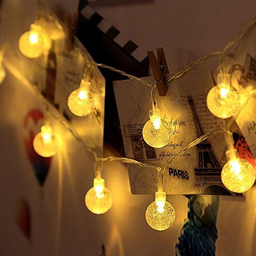 String Lights, 10 Feet / 3 Meters 30 LEDs Crystal Ball Fairy Lights, 2 Modes for Home, Lawn, Wedding, Patio, Party and Holiday Decorations (Warm White, Battery-powered)