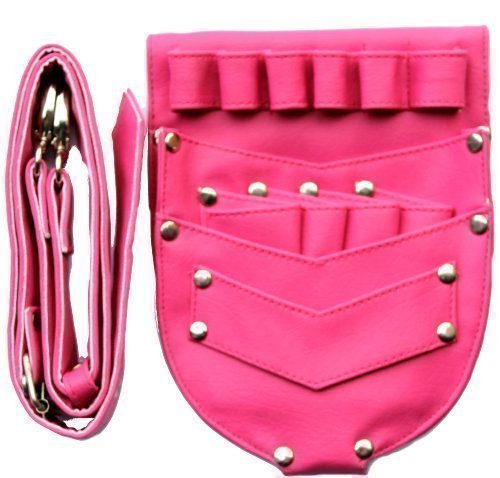 Hairdressing Tools Bag Holster/ Pouch. Black (Pink Round Shape)