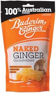Buderim Uncrystallised Naked Sweet Ginger, 200g - Ideal for Baking or
