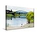 Produktbild Calvendo Premium Textil-Leinwand 45 cm x 30 cm quer, Weserbrücke Beverungen - Lauenförde | Wandbild, Bild auf Keilrahmen, Fertigbild auf echter Leinwand, Leinwanddruck Orte Orte