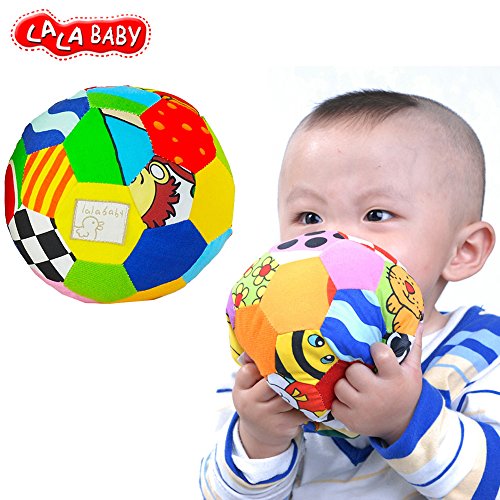 LALABABY Baby Early Learning Toys Colorful Funny Educational Stuffed Rattle Soft Ball for 0-6 Years