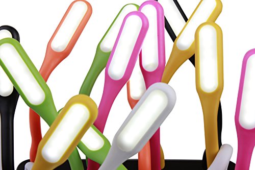 LED USB Lampe – SCHWARZ – Flexibles Licht für den USB Anschluss – für Notebooks, Tablets, Powerbanks, PC – Nur 2,5 Watt – Nachtlampe, Leselampe, Laptoplampe BERTRONIC ® - 4