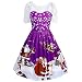 Produktbild Weihnachten Kleider Damen Kurze Ärmel Weihnachtskleid Xmas Print Party Jahrgang Christmas Swing Spitzenkleid Vintage Festlich Rockabilly Kleid Cocktailkleid Abendkleid