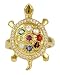 Exxotic Fashion 24K Gold Plated 0.75Ctw Sterling Silver Tortoise Genuine Navratana Stone & Adjustable Unisex Ring RS.1499.00