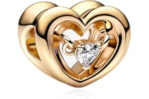 RMMY Charm Anhänger S925 Sterling Silber Family Heart Love Bracelet Bead für Europäische Armbänder Halskette Mother's Day Schmuck Geschenk Christmas für Damen Herren