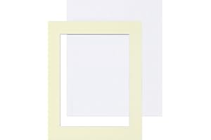 CAPE PICTURE FRAMING Picture Mounts with Backs, Pack of 1 (single), Choice of Size & Colour [14 x 11 to fit 10 x 8, Ivory/Cream]