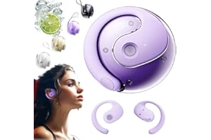 Gerbala Hy-T26 Pro Traductor de Idiomas, Nuevo Traductor de Auriculares, Auriculares Inalámbricos de Traducción de Alta Precisión, Auriculares Colgantes OWS, Soporta más de 75 Idiomas (Morado)