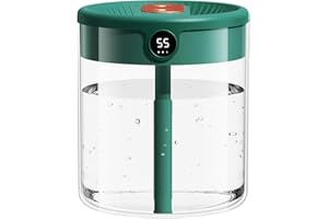 RIMIRICO Humidifier for Bedroom, 2L Cool Mist Humidifier for Home Baby, Humidity Sensor, 20H Last, Easy to Fill & Clean, Quiet Air Humidifiers for Large Room Office Nursery Plants (Green)