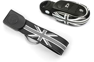 Heinmo Remote Fob Aleación Key Cover Case Llavero para Cooper One S JCW Clubman Countryman F54 F55 F56 F57 F60 Accesorios de diseño de automóviles (Gray Jack)