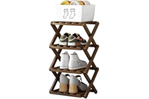 Gachiwar Elegante Zapatero de Madera, Alto y Estrecho, Zapatero Compacto y portátil, Zapatero Vertical para Pasillo, Entrada, Dormitorio, salón (4 Compartimentos)