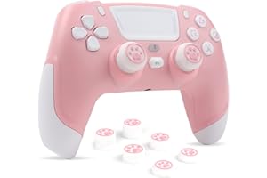 RALAN Mando inalámbrico Rosa Compatible con for PS4/Pro/Slim/PS3/IOS/for Switch/PC for PS4 Dualshock 4 Gamepad con Conector para Auriculares y Almohadilla táctil