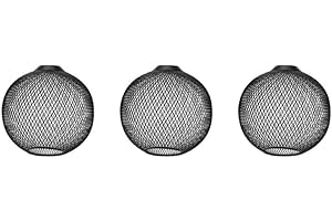 CLSSLVVBN 3 Set of Sleek Metal Pendant Lamp Shade Cover for Contemporary Restaurant Kitchen Island Bedroom Black, Black 3Set