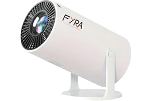 FYRA Mini projecteur portable avec Android 11, WiFi 6, pivotant à 180°, support 4K 1080P Full HD, 8000L, Bluetooth 5.0, LED LCD, HDMI, sans fil, Home Cinéma, activités de plein air