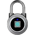 MEGAFEIS Fingerprint Padlock, Bluetooth Lock, Mobile APP, Smart Padlock with Keyless Biometric, Water Resistant, Suitable for Gym, Sports, Bike, School, Locker and Storage(Grey)