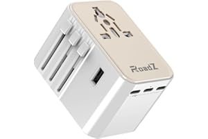 RoadZ Reiseadapter Weltweit, Universal Reisestecker mit 2 USB, 3 USB- C und 1AC Steckdose, 30W Internationaler Steckdosenadapter, Universaladapter für Deutschland USA England Australien