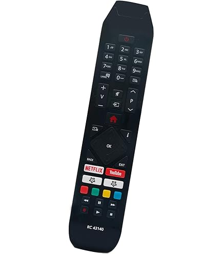 Nuevo RC43140 Mando a Distancia para Hitachi LED Smart TV, Compatible con 32HE4000 32HE4500K 43HE4000 55HL8000K 49HK6000 49HE4000, con Botones de Netflix & Youtube - No Es Necesario Configurar