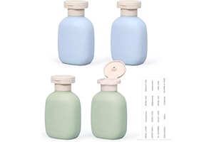 UMETASS Reiseflasche mit Klappverschluss – Auslaufsichere & Nachfüllbare Quetschflaschen für Shampoo, Conditioner, Cremes u.a. | Leichtes Reiseutensil aus Kunststoff (blau&grün, 100ML)