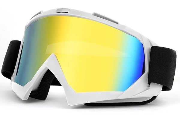 HOTUT UV400 Motorcykelglasögon – Reptåliga, Vindtäta & Dammtäta Motocrossglasögon för MTB, Dirt Bike, ATV & Cross – Passar öv