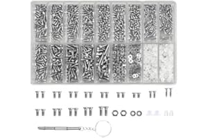 EHUIHUAN Kit de Réparation Lunettes avec 1000 Vis, Assortiment de Petites Vis et Visserie pour Réparation Ordinateur, Kit Complet avec Tournevis et Pince