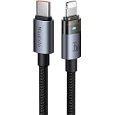 Mcdodo CA-6940 TYPE-C TO LIGHTNING 36W 1.2m Şeffaf Kablo Şarj Işıklı