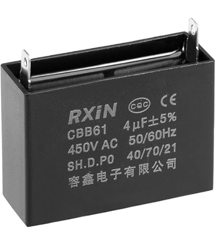 BOJACK CBB61 Kondensator 8µF – 450V AC, ±5%, 47x23x41 Mm – Für Deckenventilatoren, Motoren, Pumpen & Generatoren (metallisierte Polypropylenfolie BOJACK CBB61 Kondensator 8µF – 450V AC, ±5%, 47x23x41 Mm – Für Deckenventilatoren, Motoren, Pumpen & Generatoren (metallisierte Polypropylenfolie