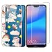 Produktbild Hülle für Huawei P20 Pro Cover,JIENI,Transparent Romantik World of Warcraft TPU Weich Silikon Handyhülle Schutzhülle Stoßkasten Case Bumper Slimcase Gehärtetes Glas Displayschutzfolie für Huawei P20 Pro
