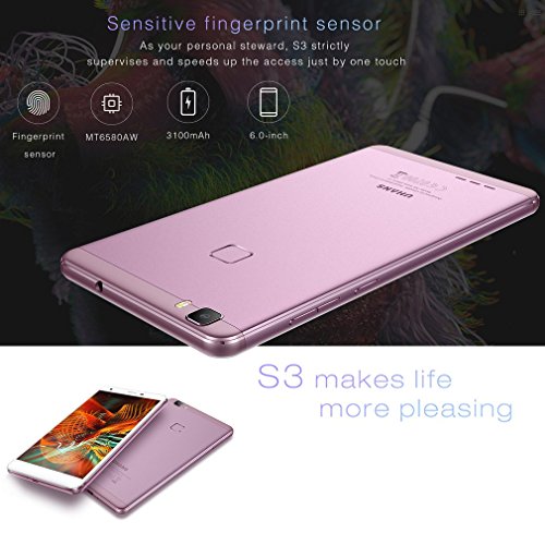 UHANS S3 Professional 1GB RAM 16GB ROM Smart Phone 6.0 Inch Display Metal Fingerprint 3G Phone For Android 6.0