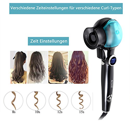 ACEVIVI Dampf Negative Ionen Lockenstab Curler Lockendreher mit EU Stecker LCD Schwarz - 3