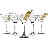 Acense 6X Clear 175ml Misket Martini Glasses Set – Perfect for Espresso, Margarita, Cocktail, Champagne, Gin, & Wine Party Dr