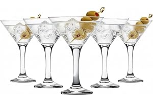 Acense 6X Clear 175ml Misket Martini Glasses Set – Perfect for Espresso, Margarita, Cocktail, Champagne, Gin, & Wine Party Drinks