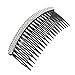 SODIAL(R) Silver Tone Stripe Rhinestone Plastic Black Hair Comb for Ladies