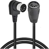 GLHONG 5 Pin Din Y Splitter Midi Cable Adapter, 90 Degree Right Angle Plug Male To Dual 2 Female Extension Audio For Keyboard, Electric Piano, Synthesizer, Guitar(50 Cm