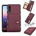 Produktbild JiuRui Zubehör Huawi P20 Pro, Horizontale Flip Folio Case Brushed Stoff Textur Pouch Case mit Wallet & Holder (Color : Wine red)