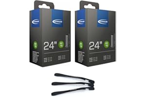 2er Set Schwalbe Fahrrad Schlauch AV10 40mm für 24 Zoll (40/62-507) inklusive 3 MSZweirad Reifenheber